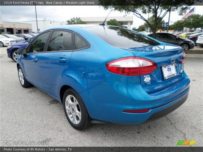 Blue Candy / Medium Light Stone 2014 Ford Fiesta SE Sedan