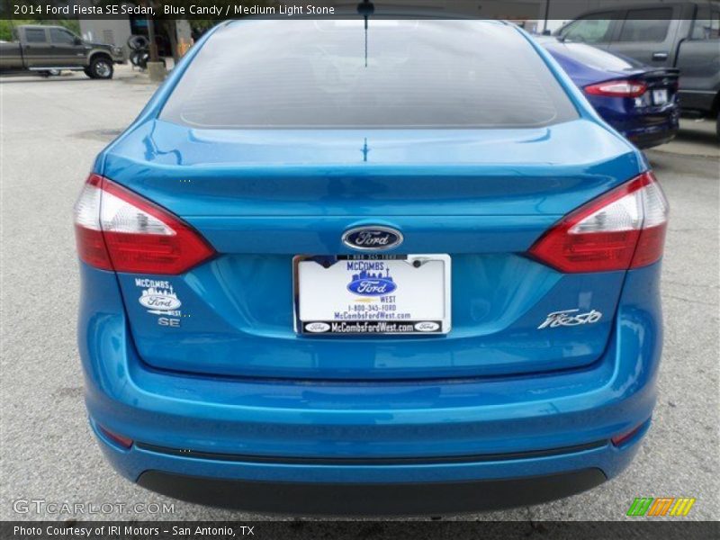 Blue Candy / Medium Light Stone 2014 Ford Fiesta SE Sedan