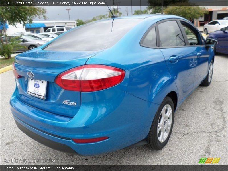 Blue Candy / Medium Light Stone 2014 Ford Fiesta SE Sedan