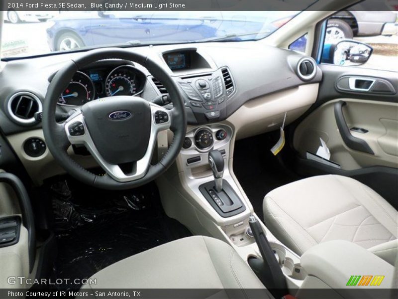 Blue Candy / Medium Light Stone 2014 Ford Fiesta SE Sedan