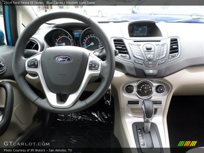 Blue Candy / Medium Light Stone 2014 Ford Fiesta SE Sedan