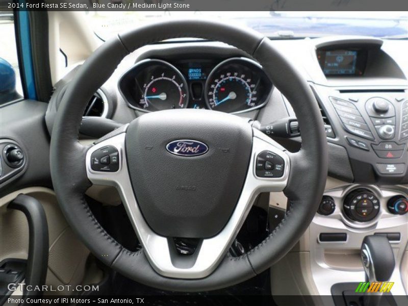 Blue Candy / Medium Light Stone 2014 Ford Fiesta SE Sedan