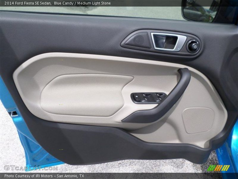 Blue Candy / Medium Light Stone 2014 Ford Fiesta SE Sedan