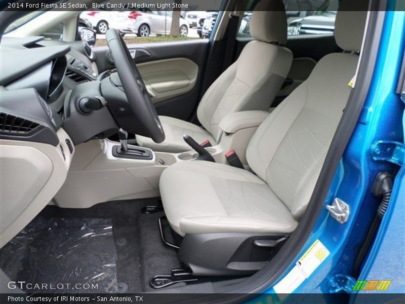 Blue Candy / Medium Light Stone 2014 Ford Fiesta SE Sedan