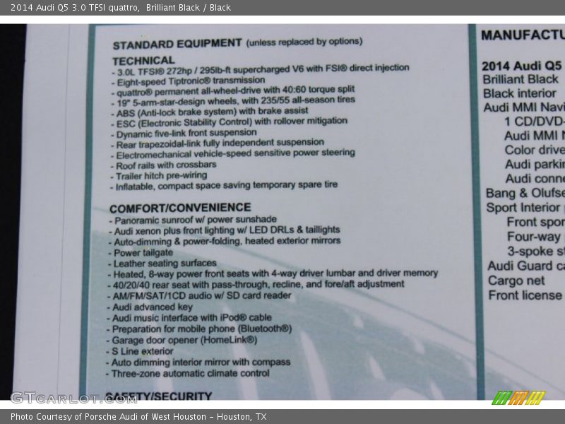 Brilliant Black / Black 2014 Audi Q5 3.0 TFSI quattro
