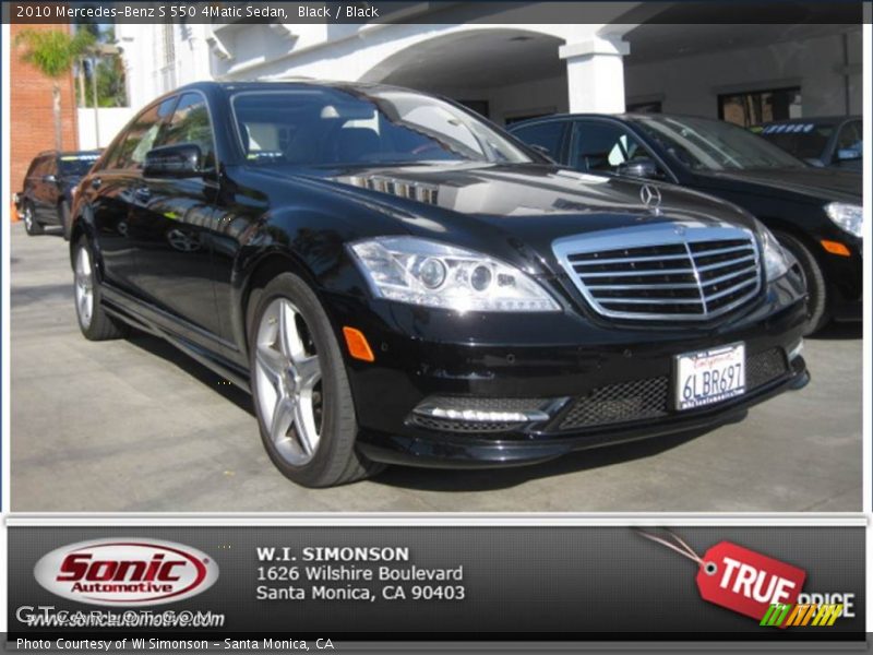 Black / Black 2010 Mercedes-Benz S 550 4Matic Sedan