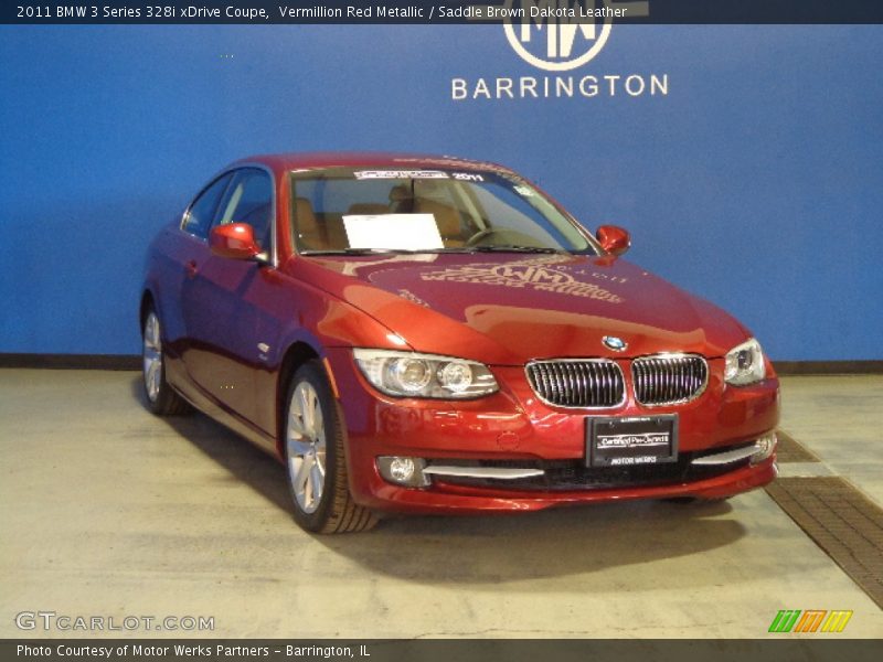 Vermillion Red Metallic / Saddle Brown Dakota Leather 2011 BMW 3 Series 328i xDrive Coupe