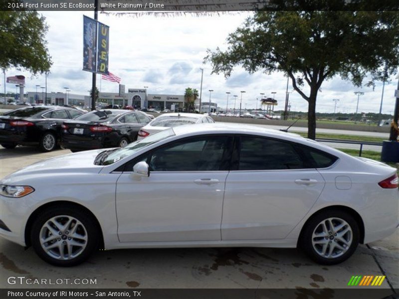 White Platinum / Dune 2014 Ford Fusion SE EcoBoost