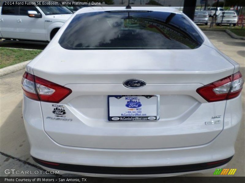 White Platinum / Dune 2014 Ford Fusion SE EcoBoost