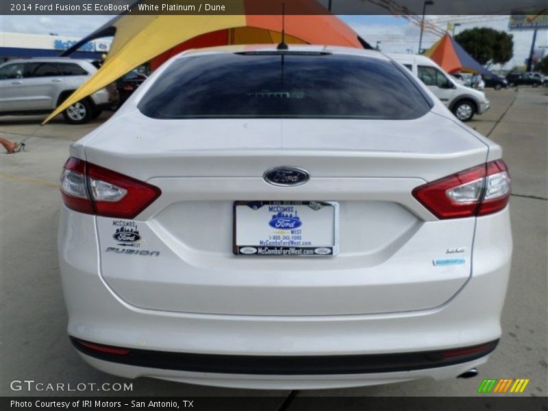 White Platinum / Dune 2014 Ford Fusion SE EcoBoost