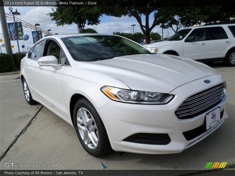 White Platinum / Dune 2014 Ford Fusion SE EcoBoost