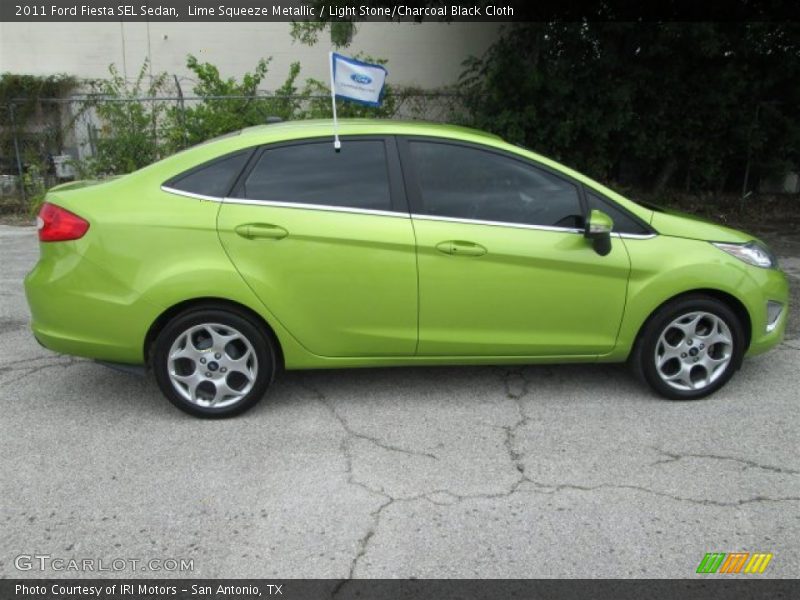 Lime Squeeze Metallic / Light Stone/Charcoal Black Cloth 2011 Ford Fiesta SEL Sedan