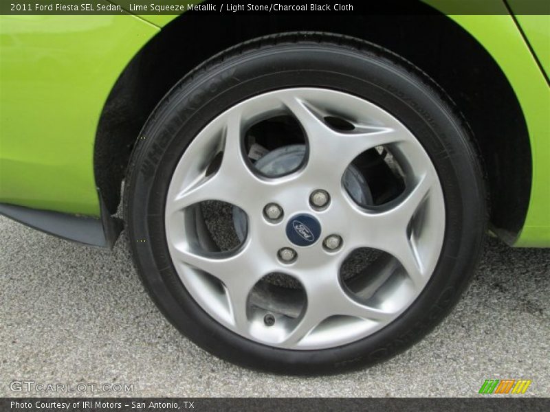 Lime Squeeze Metallic / Light Stone/Charcoal Black Cloth 2011 Ford Fiesta SEL Sedan
