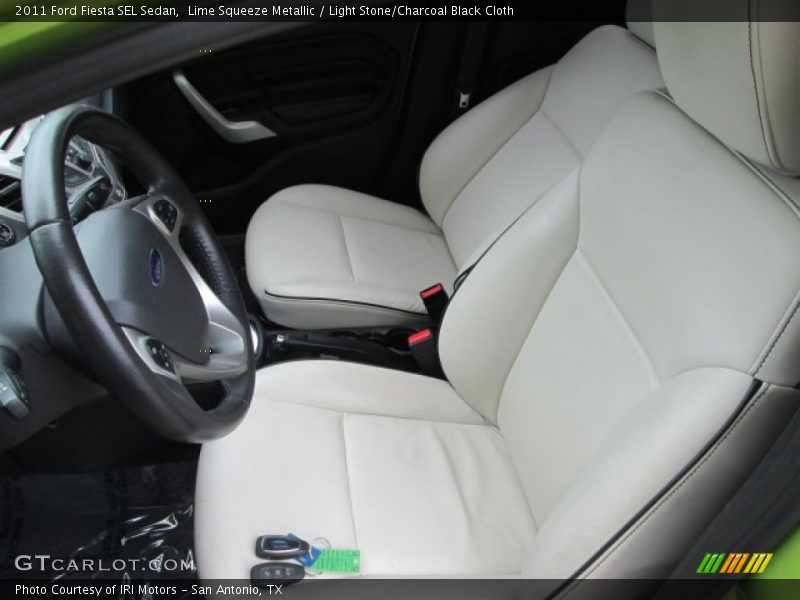 Lime Squeeze Metallic / Light Stone/Charcoal Black Cloth 2011 Ford Fiesta SEL Sedan