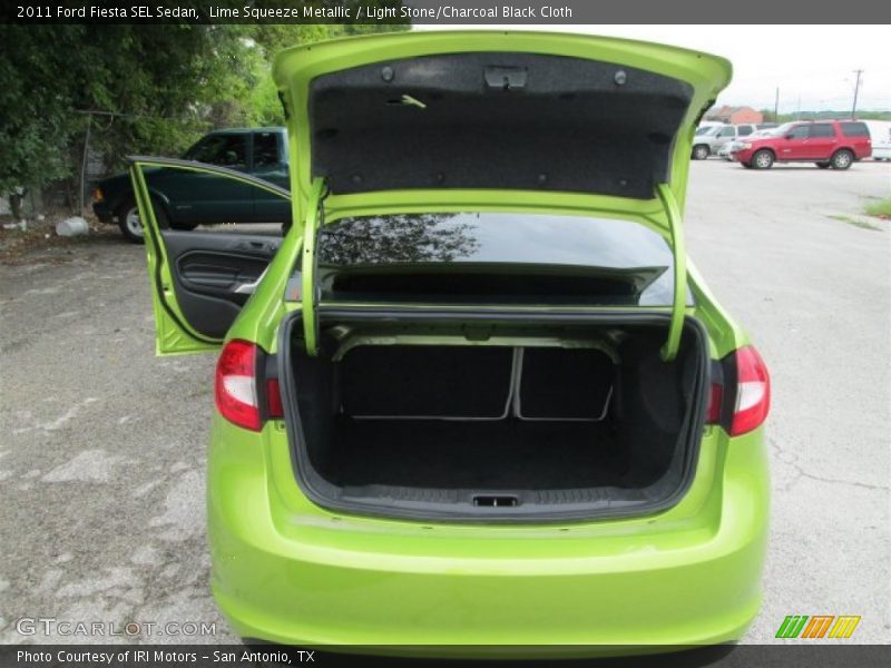 Lime Squeeze Metallic / Light Stone/Charcoal Black Cloth 2011 Ford Fiesta SEL Sedan