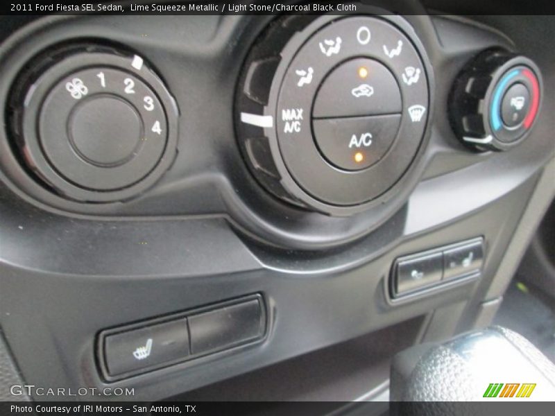 Lime Squeeze Metallic / Light Stone/Charcoal Black Cloth 2011 Ford Fiesta SEL Sedan