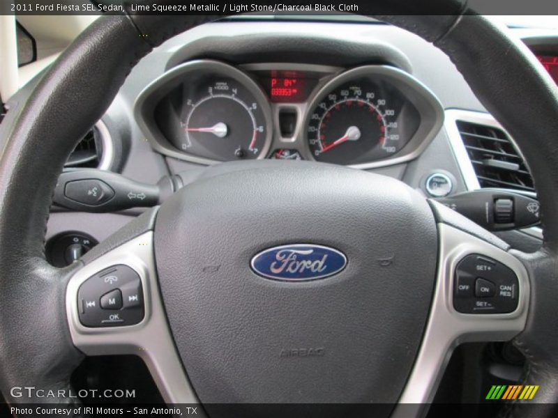 Lime Squeeze Metallic / Light Stone/Charcoal Black Cloth 2011 Ford Fiesta SEL Sedan