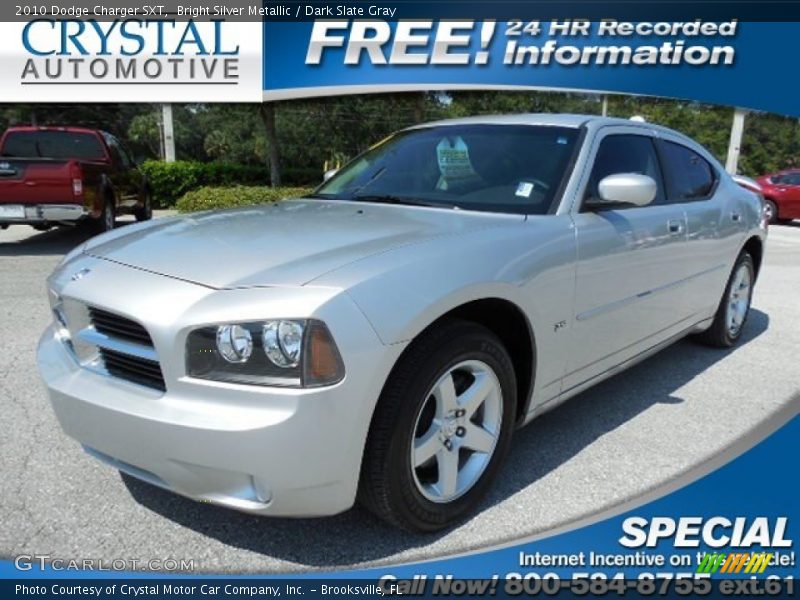 Bright Silver Metallic / Dark Slate Gray 2010 Dodge Charger SXT