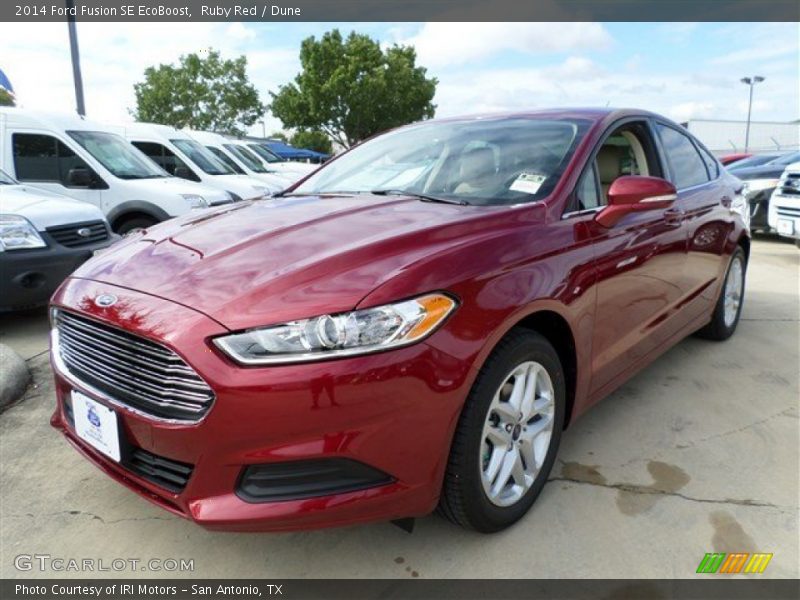 Ruby Red / Dune 2014 Ford Fusion SE EcoBoost
