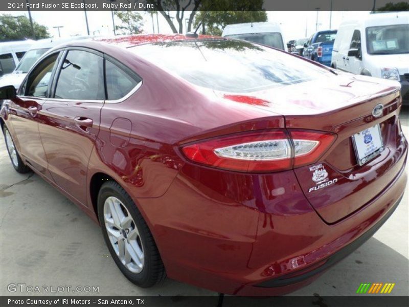 Ruby Red / Dune 2014 Ford Fusion SE EcoBoost