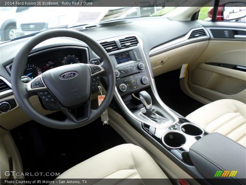Ruby Red / Dune 2014 Ford Fusion SE EcoBoost