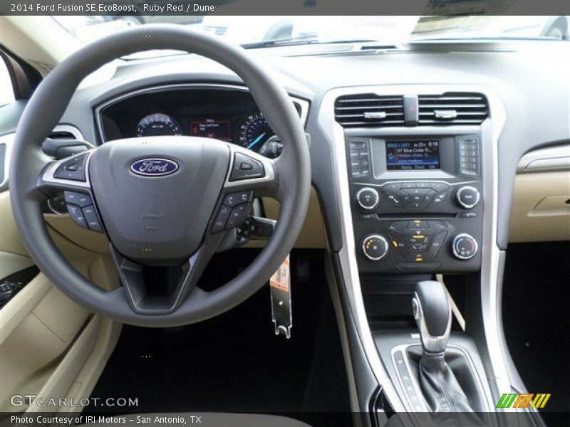 Ruby Red / Dune 2014 Ford Fusion SE EcoBoost