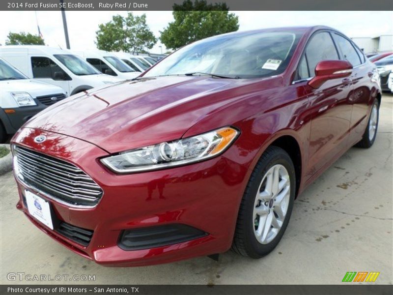 Ruby Red / Dune 2014 Ford Fusion SE EcoBoost