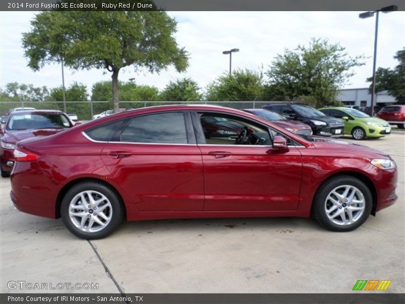 Ruby Red / Dune 2014 Ford Fusion SE EcoBoost