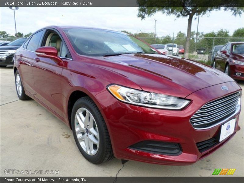 Ruby Red / Dune 2014 Ford Fusion SE EcoBoost