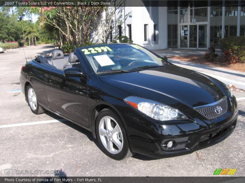 Black / Dark Stone 2007 Toyota Solara SLE V6 Convertible