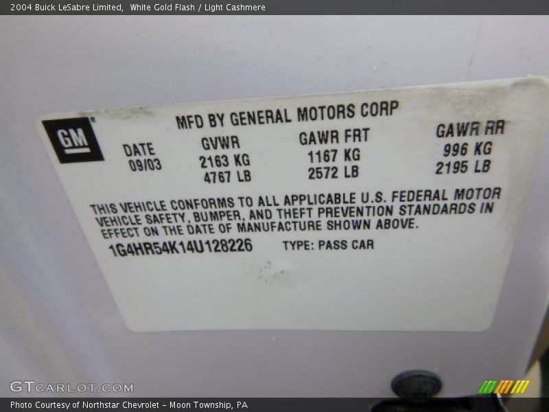 White Gold Flash / Light Cashmere 2004 Buick LeSabre Limited