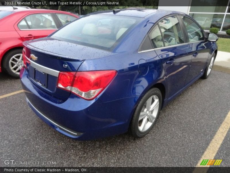 Blue Topaz Metallic / Cocoa/Light Neutral 2013 Chevrolet Cruze LT
