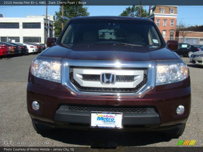 Dark Cherry Pearl / Beige 2010 Honda Pilot EX-L 4WD