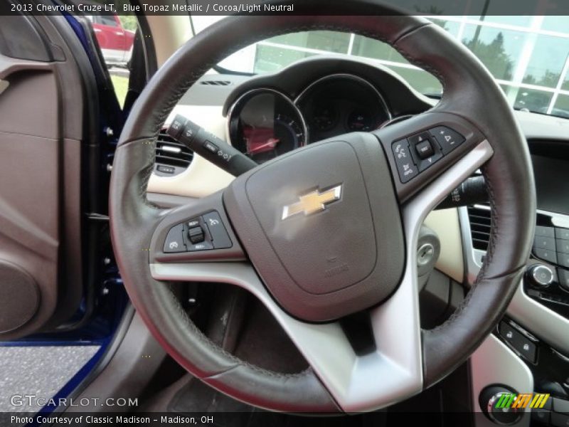 Blue Topaz Metallic / Cocoa/Light Neutral 2013 Chevrolet Cruze LT