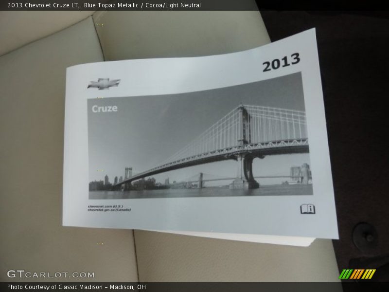 Blue Topaz Metallic / Cocoa/Light Neutral 2013 Chevrolet Cruze LT