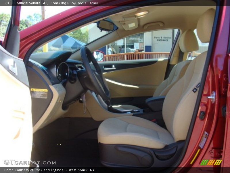 Sparkling Ruby Red / Camel 2012 Hyundai Sonata GLS