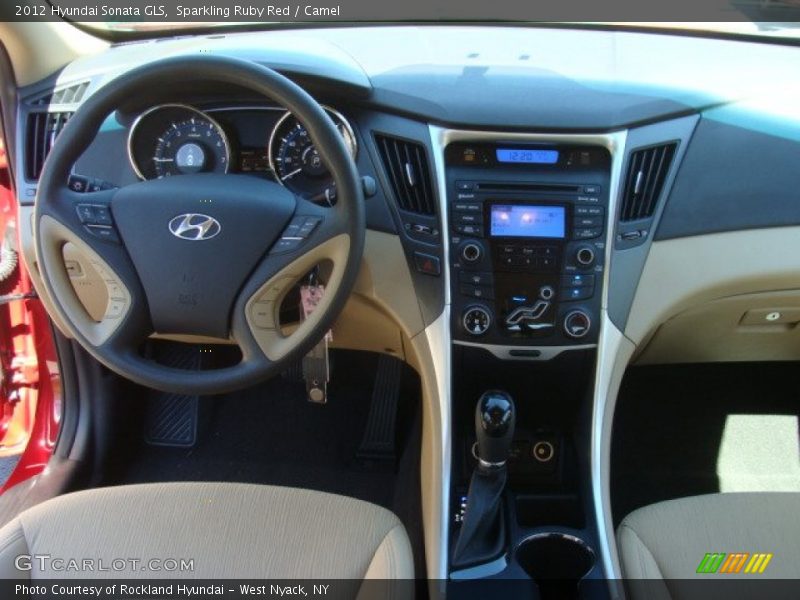 Sparkling Ruby Red / Camel 2012 Hyundai Sonata GLS