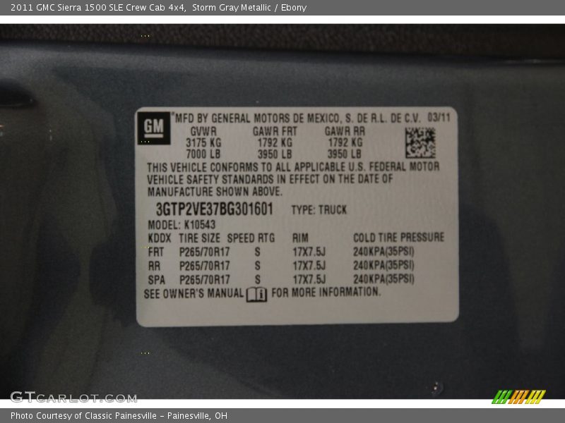 Storm Gray Metallic / Ebony 2011 GMC Sierra 1500 SLE Crew Cab 4x4