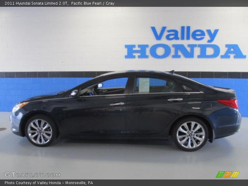 Pacific Blue Pearl / Gray 2011 Hyundai Sonata Limited 2.0T
