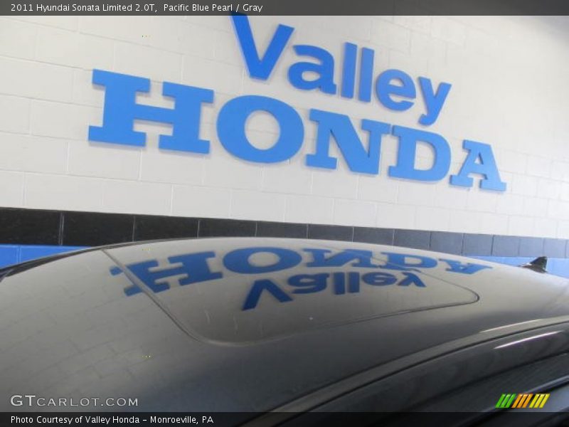 Pacific Blue Pearl / Gray 2011 Hyundai Sonata Limited 2.0T