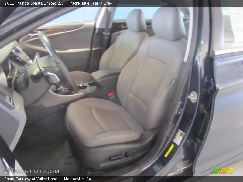 Pacific Blue Pearl / Gray 2011 Hyundai Sonata Limited 2.0T