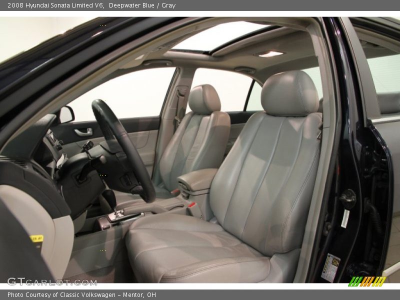 Deepwater Blue / Gray 2008 Hyundai Sonata Limited V6