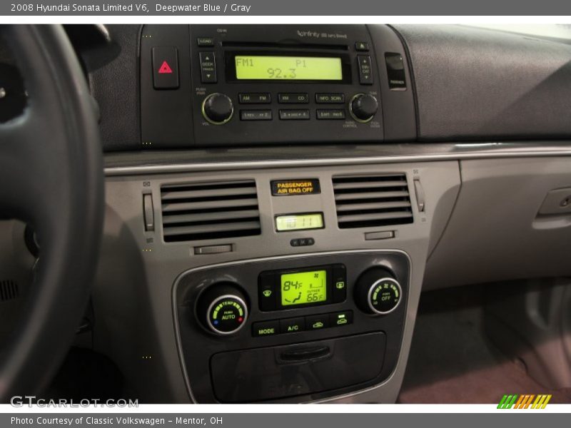 Deepwater Blue / Gray 2008 Hyundai Sonata Limited V6