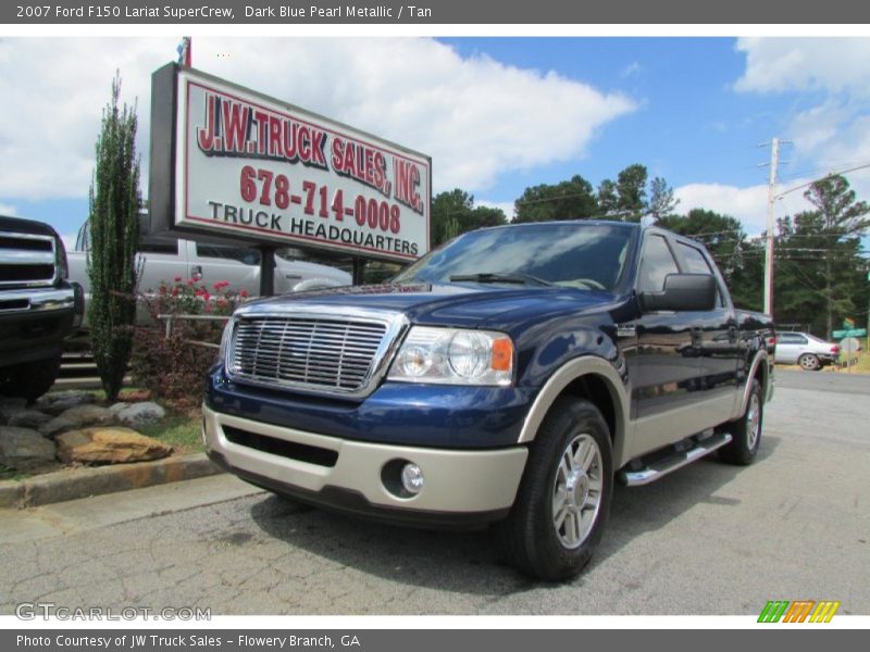 Dark Blue Pearl Metallic / Tan 2007 Ford F150 Lariat SuperCrew