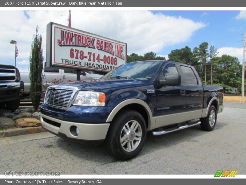 Dark Blue Pearl Metallic / Tan 2007 Ford F150 Lariat SuperCrew