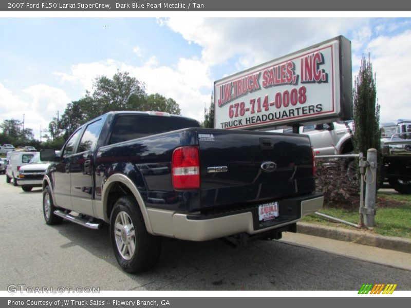 Dark Blue Pearl Metallic / Tan 2007 Ford F150 Lariat SuperCrew
