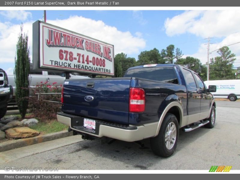 Dark Blue Pearl Metallic / Tan 2007 Ford F150 Lariat SuperCrew