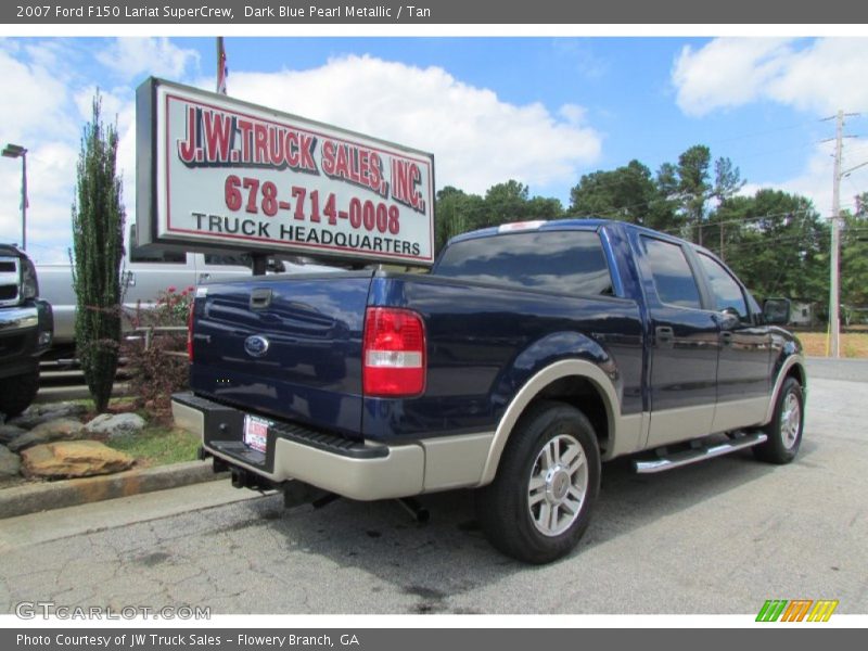 Dark Blue Pearl Metallic / Tan 2007 Ford F150 Lariat SuperCrew