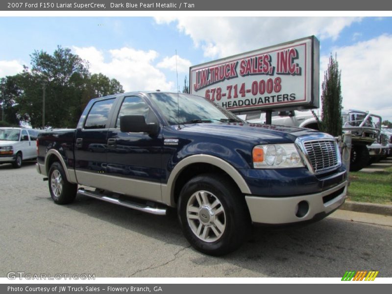Dark Blue Pearl Metallic / Tan 2007 Ford F150 Lariat SuperCrew