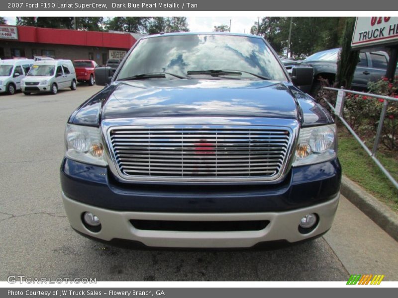 Dark Blue Pearl Metallic / Tan 2007 Ford F150 Lariat SuperCrew